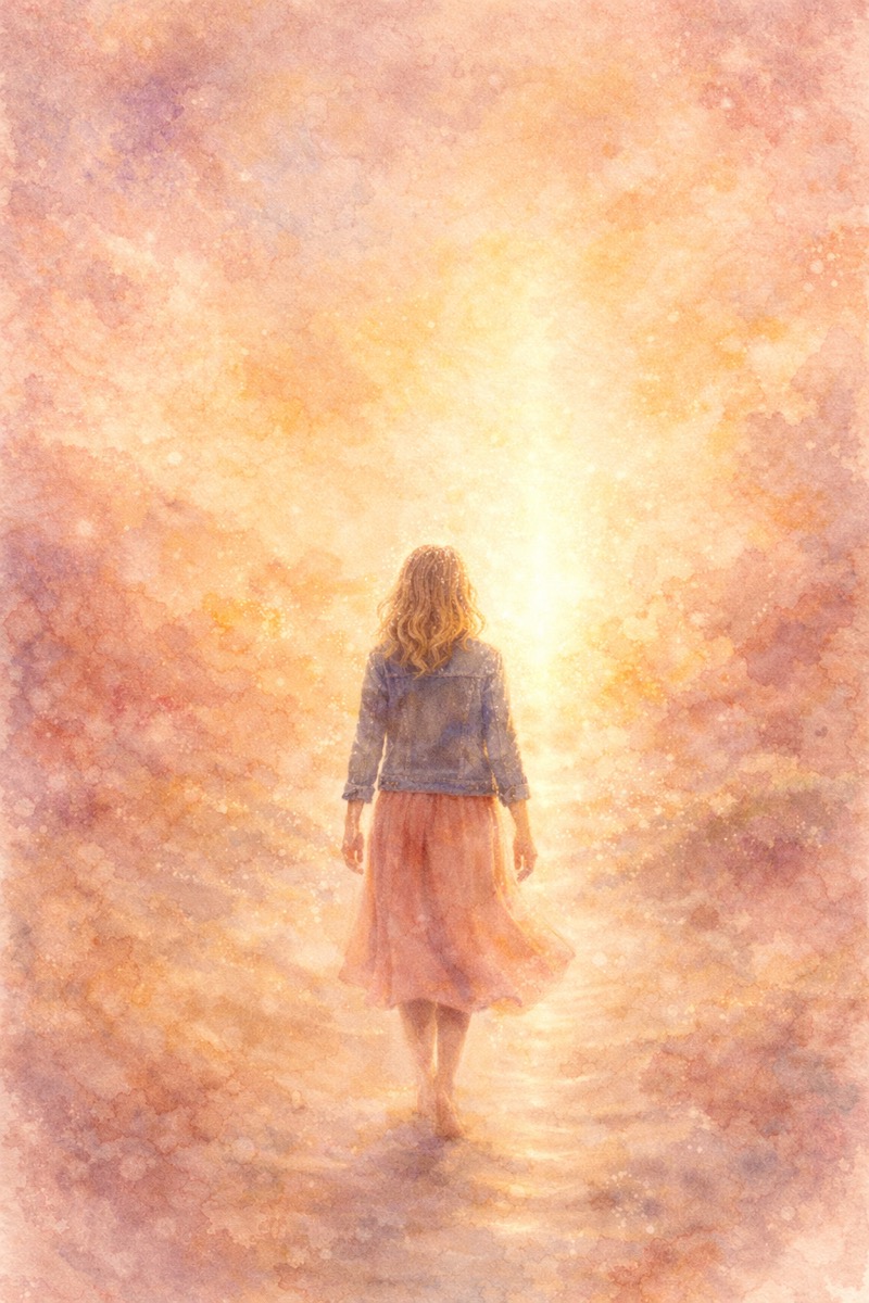 Camino hacia la luz dorada